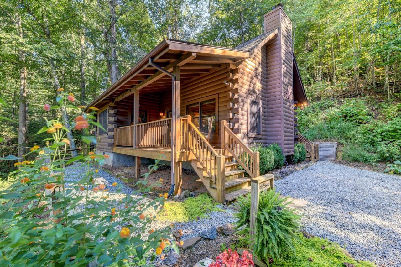 Waynesville Cabin With Covered Deck And Fire Pit! Lake Junaluska Bagian luar foto